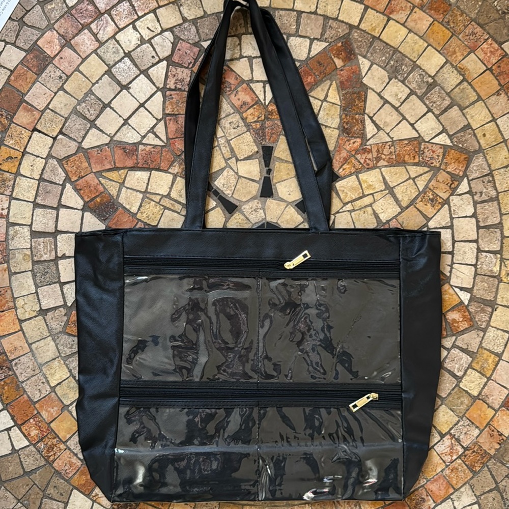 Color Street Large Tote Clear Pockets